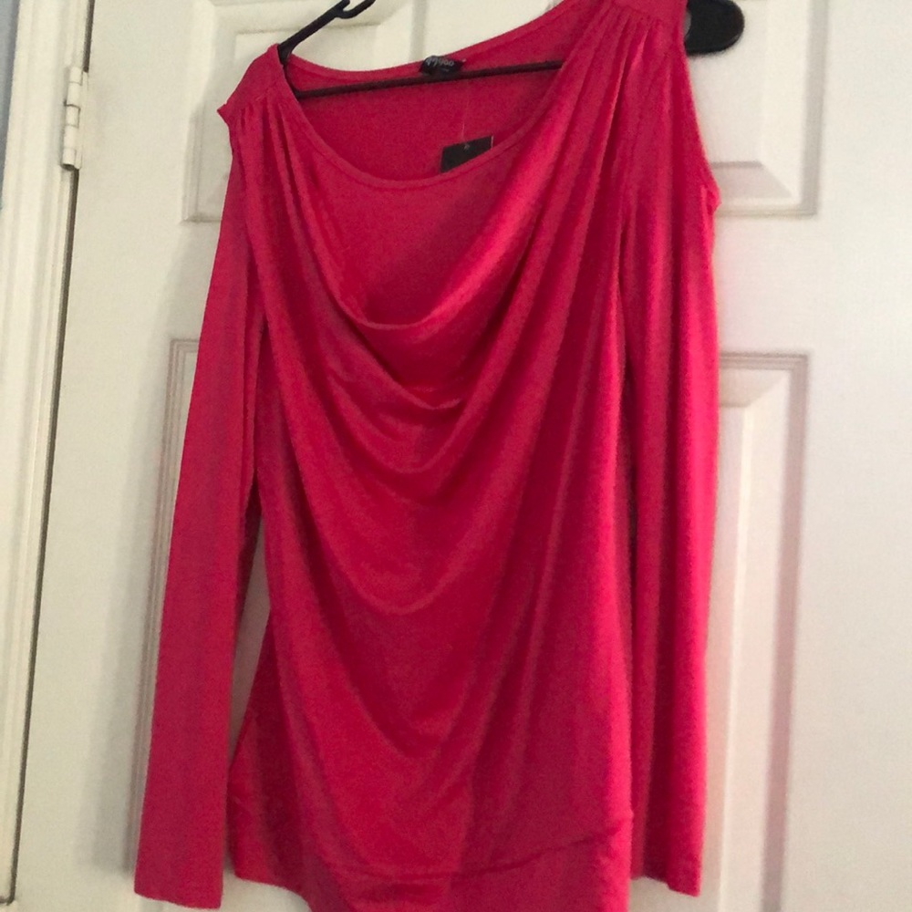 Women’s pink cold shoulder blouse